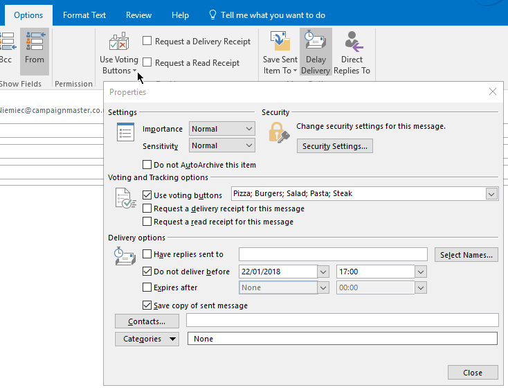 Voting in Outlook - Campaignmaster