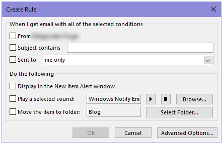 Setting up Rules in Outlook - Campaignmaster