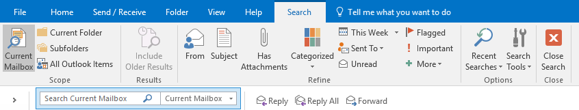 Searching in Outlook - Campaignmaster