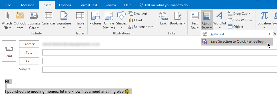 Quick Parts in Outlook - Campaignmaster