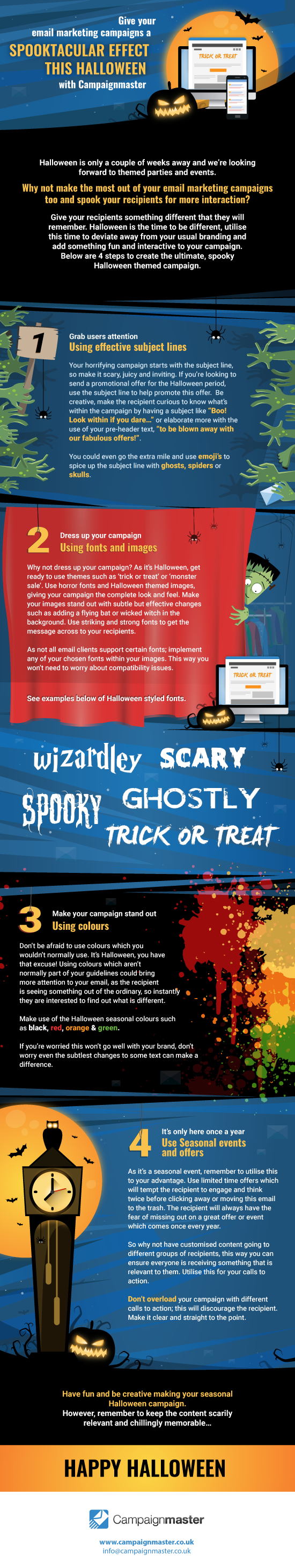 Email Marketing For Halloween Infographic – Tips & Tricks